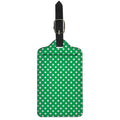 Green And White Polka Dot Pattern Print Luggage Tag