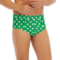 Green And White Polka Dot Pattern Print Men's Briefs