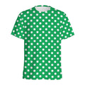 Green And White Polka Dot Pattern Print Men's Athletic T-Shirt