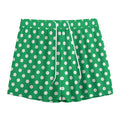 Green And White Polka Dot Pattern Print Mesh Shorts