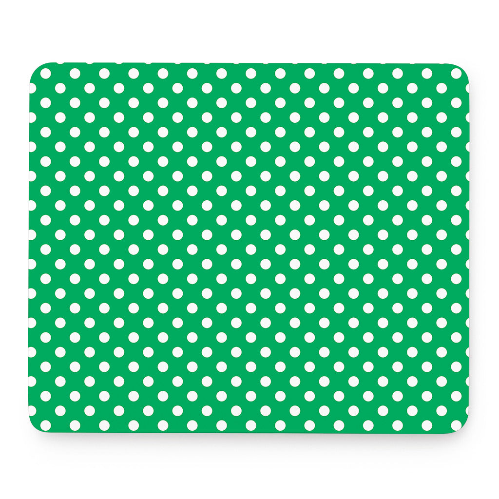Green And White Polka Dot Pattern Print Mouse Pad