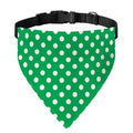 Green And White Polka Dot Pattern Print Over The Collar Dog Bandana