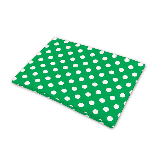 Green And White Polka Dot Pattern Print Pet Cooling Mat Cover
