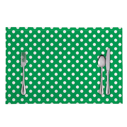 Green And White Polka Dot Pattern Print Placemat