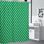 Green And White Polka Dot Pattern Print Premium Shower Curtain