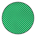 Green And White Polka Dot Pattern Print Round Floor Mat