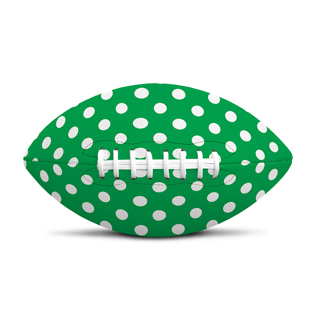 Green And White Polka Dot Pattern Print Rugby Ball