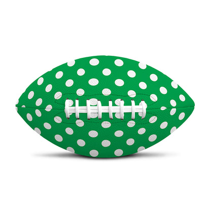 Green And White Polka Dot Pattern Print Rugby Ball
