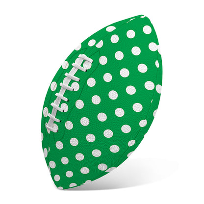 Green And White Polka Dot Pattern Print Rugby Ball