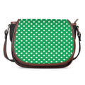 Green And White Polka Dot Pattern Print Saddle Bag