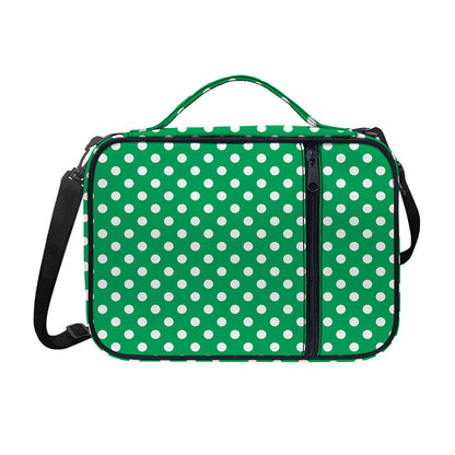 Green And White Polka Dot Pattern Print Shoulder Strap Bible Bag
