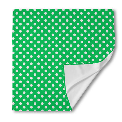 Green And White Polka Dot Pattern Print Silk Bandana