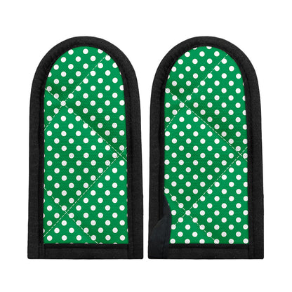 Green And White Polka Dot Pattern Print Skillet Handle Cover