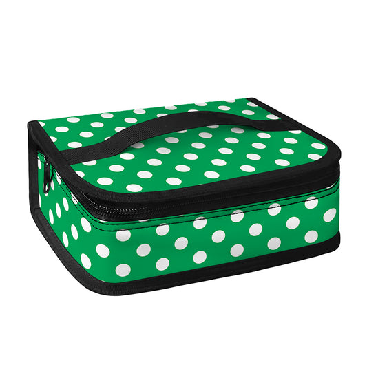 Green And White Polka Dot Pattern Print Small Lunch Bag