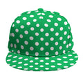 Green And White Polka Dot Pattern Print Snapback Cap