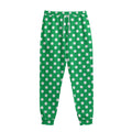 Green And White Polka Dot Pattern Print Sweatpants
