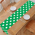 Green And White Polka Dot Pattern Print Table Runner