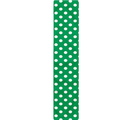 Green And White Polka Dot Pattern Print Table Runner