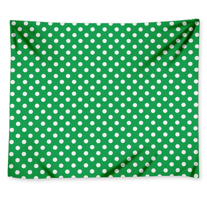 Green And White Polka Dot Pattern Print Tapestry