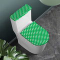 Green And White Polka Dot Pattern Print Toilet Lid And Tank Cover Set
