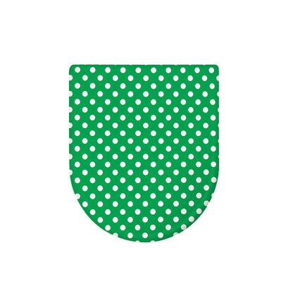 Green And White Polka Dot Pattern Print Toilet Lid Cover