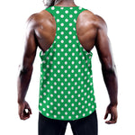 Green And White Polka Dot Pattern Print Training Tank Top