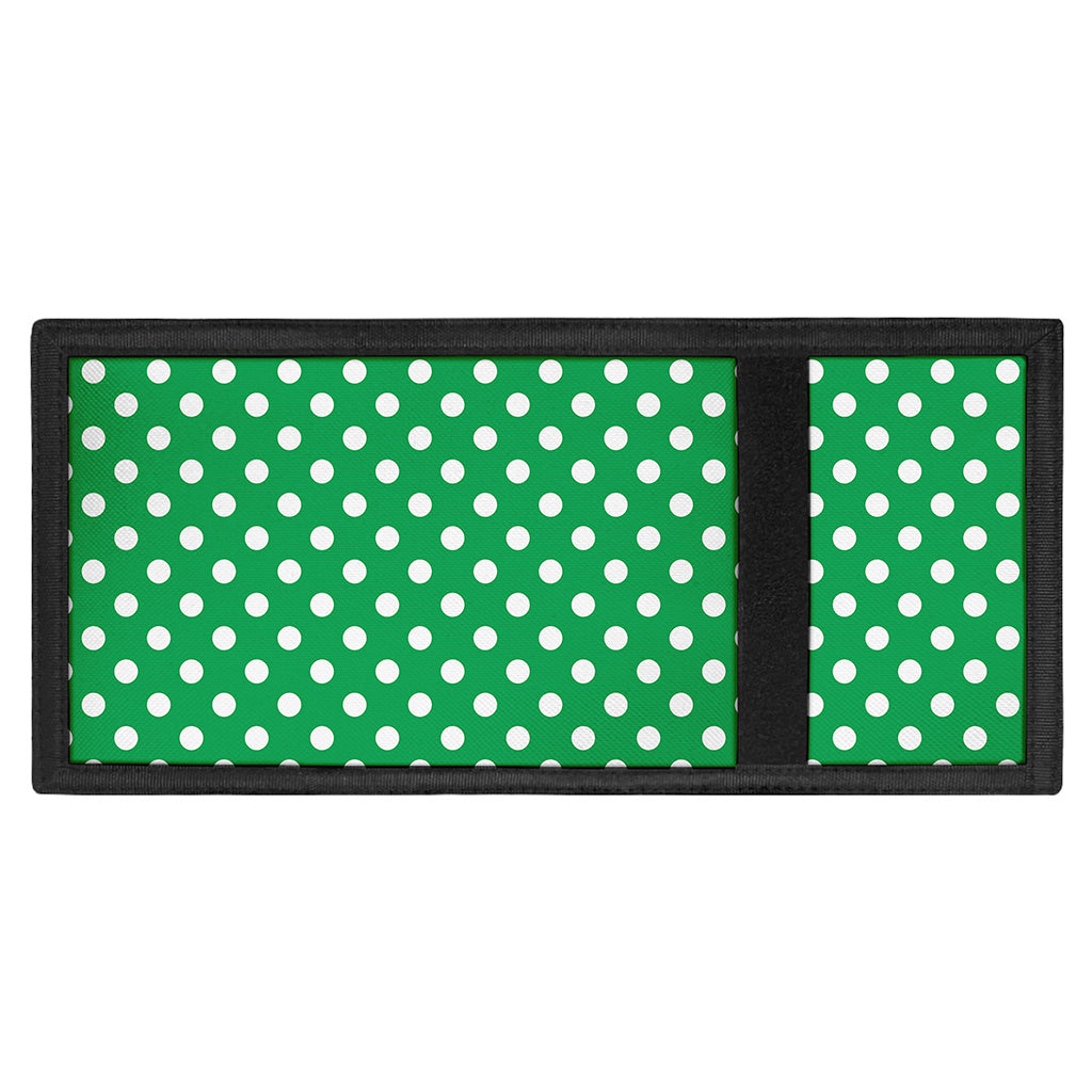 Green And White Polka Dot Pattern Print Trifold Wallet