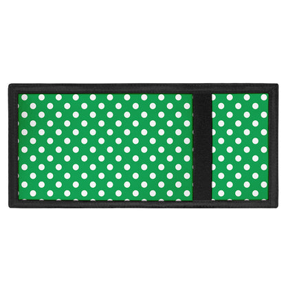 Green And White Polka Dot Pattern Print Trifold Wallet
