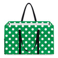 Green And White Polka Dot Pattern Print Utility Tote Bag