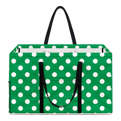 Green And White Polka Dot Pattern Print Utility Tote Bag
