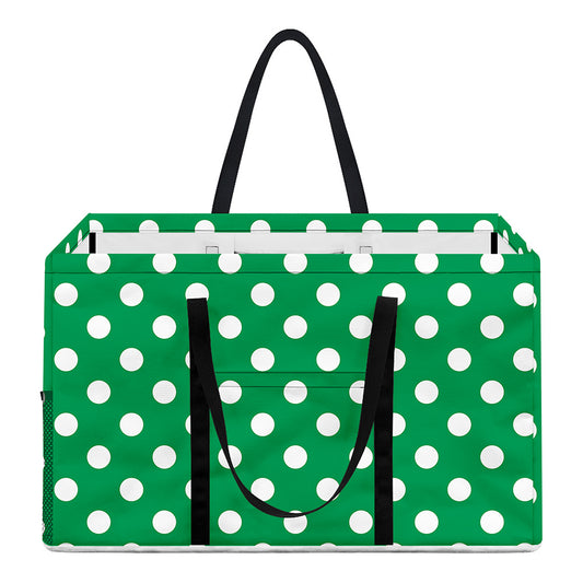 Green And White Polka Dot Pattern Print Utility Tote Bag
