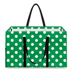 Green And White Polka Dot Pattern Print Utility Tote Bag
