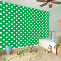Green And White Polka Dot Pattern Print Wall Sticker