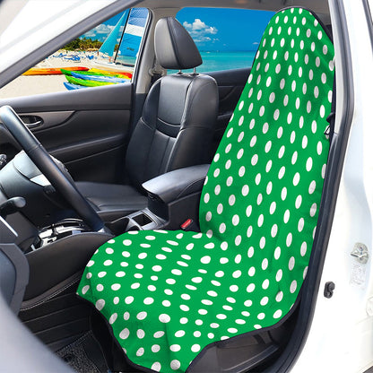Green And White Polka Dot Pattern Print Waterproof Car Seat Cover