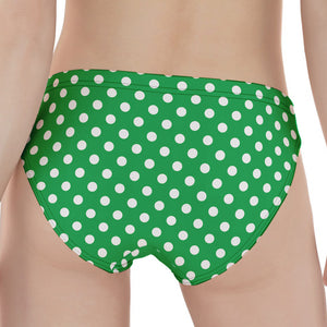 Green And White Polka Dot Pattern Print Women's Panties