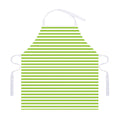 Green And White Striped Pattern Print Adjustable Apron