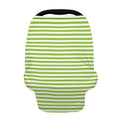 Green And White Striped Pattern Print Baby Seat Cover
