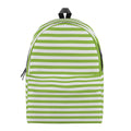 Green And White Striped Pattern Print School Backpack