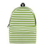 Green And White Striped Pattern Print Backpack