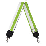 Green And White Striped Pattern Print Bag Strap