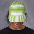 Green And White Striped Pattern Print Baseball Cap