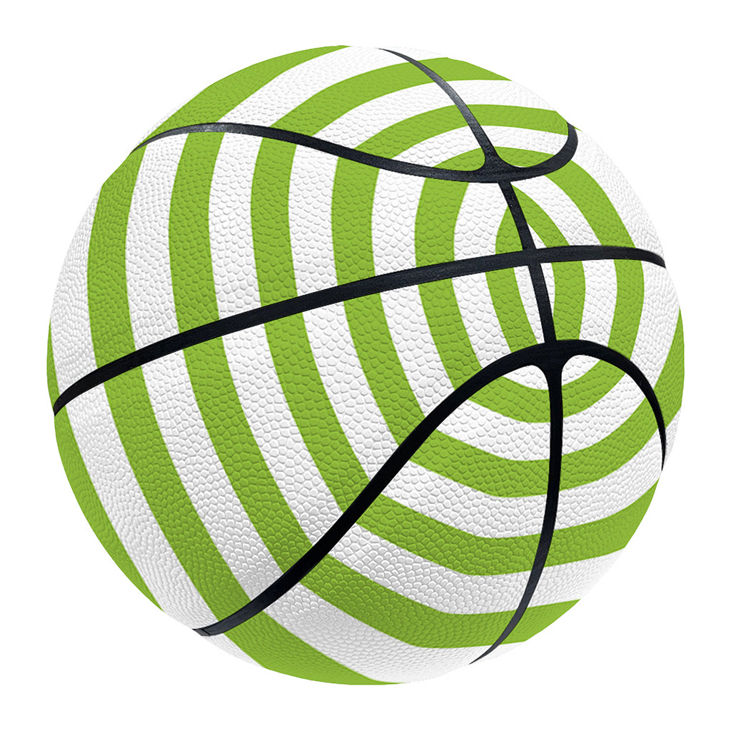 Green And White Striped Pattern Print Basketball