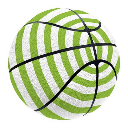 Green And White Striped Pattern Print Basketball