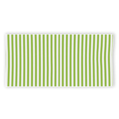Green And White Striped Pattern Print Beach Towel