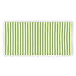 Green And White Striped Pattern Print Beach Towel