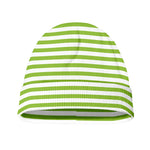 Green And White Striped Pattern Print Beanie