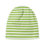 Green And White Striped Pattern Print Beanie