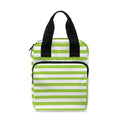 Green And White Striped Pattern Print Bible Tote Bag