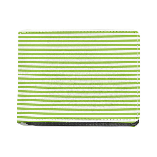 Green And White Striped Pattern Print Bifold Wallet