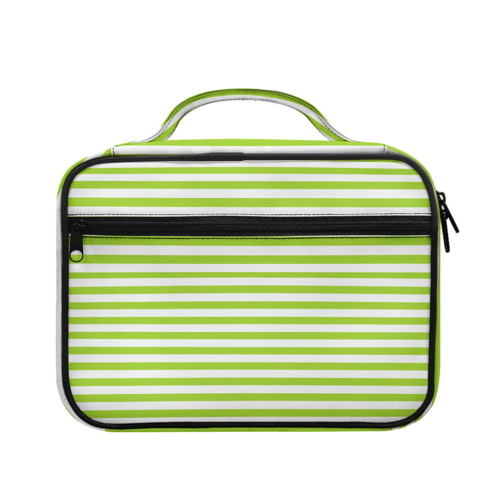 Green And White Striped Pattern Print Briefcase Bible Bag